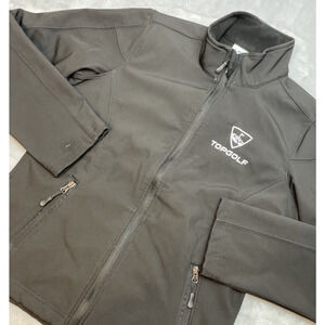Topgolf Jacket Womens M Black Embroidered Logo Full Zip Long Sleeve Top Golf